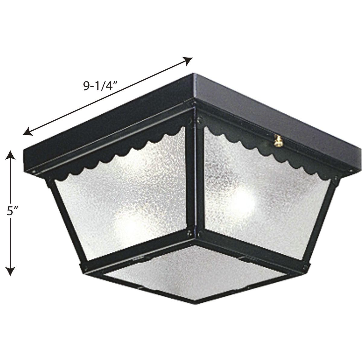 9.25" 2 Light Flush Mount Light (Matte Black / 9.25-Inch Diameter x 5-Inch Height / 2-Light)