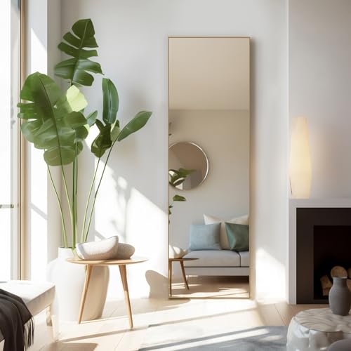 Full Length Floor Mirror (Gold-rect / 59"L x 16"W)