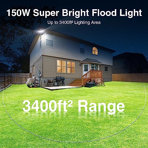 150W Motion Sensor Lights Outdoor for Outside (Black)