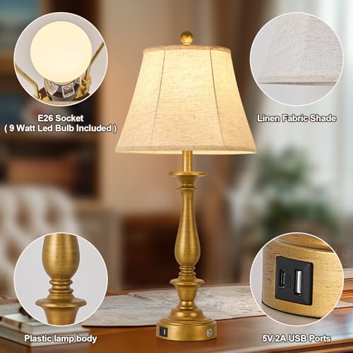 28.5'' Farmhouse Table Lamp Set of 2 (Antique Gold / 28.5'')