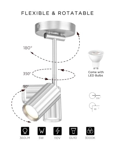 LED Track Light for Kitchen (Sunflower, Brushed Nickel / 31.8", 1-light)
