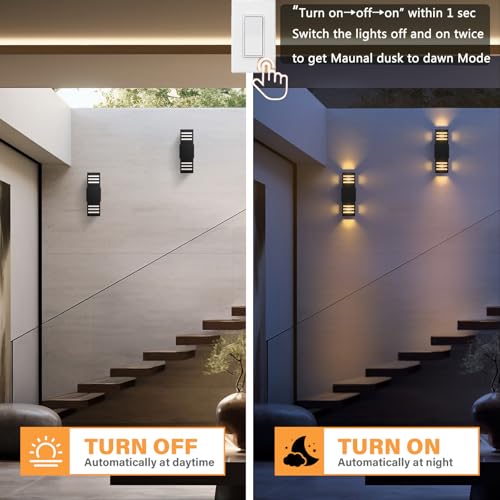 Outdoor Wall Lights (2 Pack / 3 Layer)