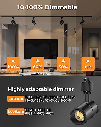 3 Color Zoomable 10W LED Track Lighting Heads H Type (Black)