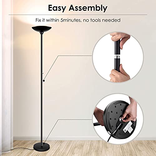 Torchiere Floor Lamp (Black Torchiere Floor Lamp)