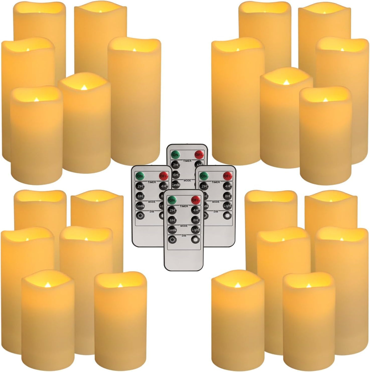 Set of 24 Waterproof Outdoor Flameless Candles (24 Pack Ivory-2)