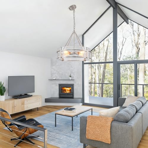 Glass Chandelier Textured Crystal Drum Kitchen Island Ceiling Light Fixtures
