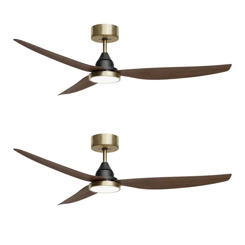 2 Pack 54 Inch Ceiling Fan with Lights (Gold & Walnut / 54 inch)
