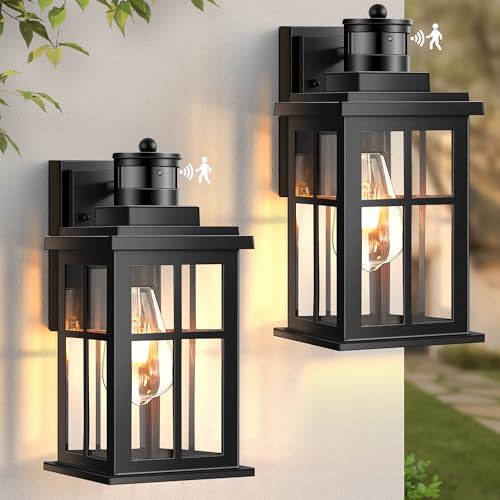Motion Sensor Outdoor Lights (Motion Sensor 2 Pack / Black)