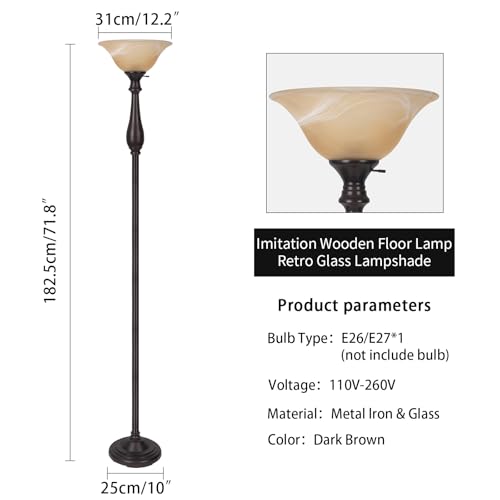 Floor Lamp with Alabaster Glass Bowl Shade