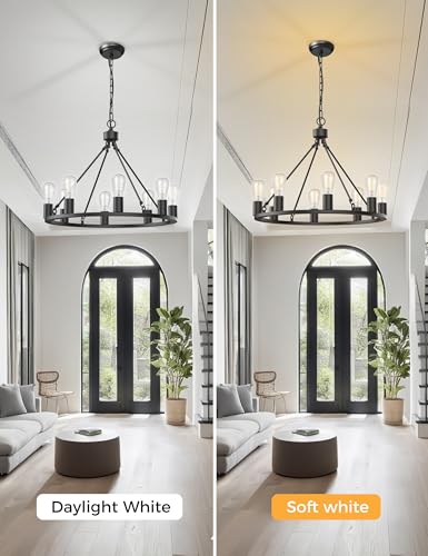 Wagon Wheel Chandelier (Black-1 / 24 inch)