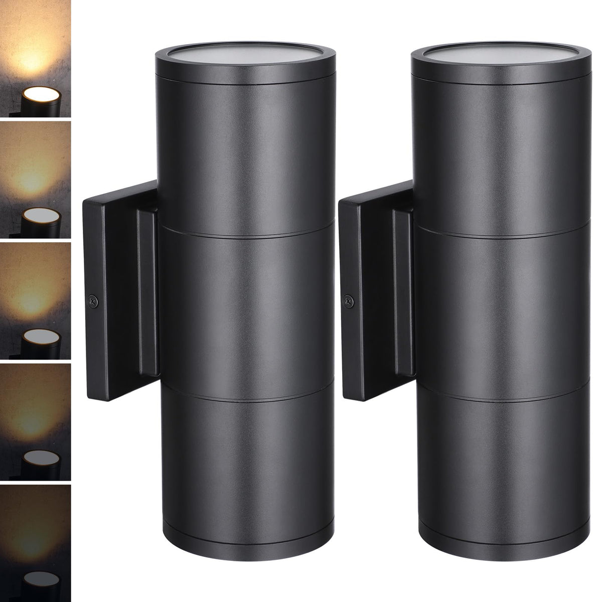 2 Pack 12 Inch 3000K LED Cylinder Up Down Wall Light Outdoor (Warm White (3000K) / 12 Inch)