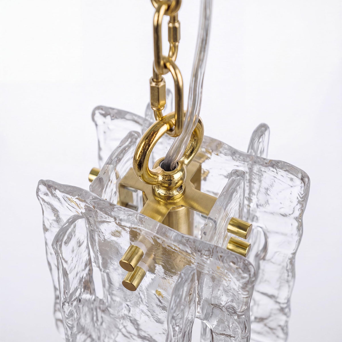 1 Light Rectangular Chandelier (Gold & Clear glass / 1-Light)