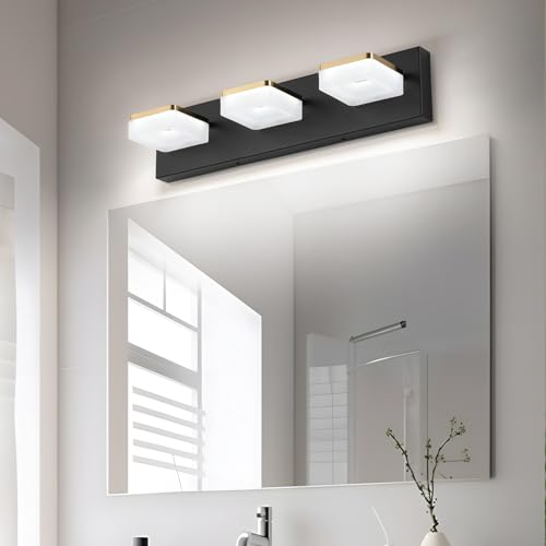 3 Light Bathroom Vanity Light (3-Light,20Inch / Black)