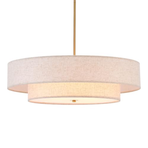Modern Linen Drum Chandelier