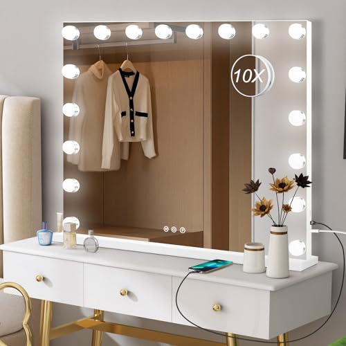 Vanity Mirror with Lights (White / 32"L x 24"W)