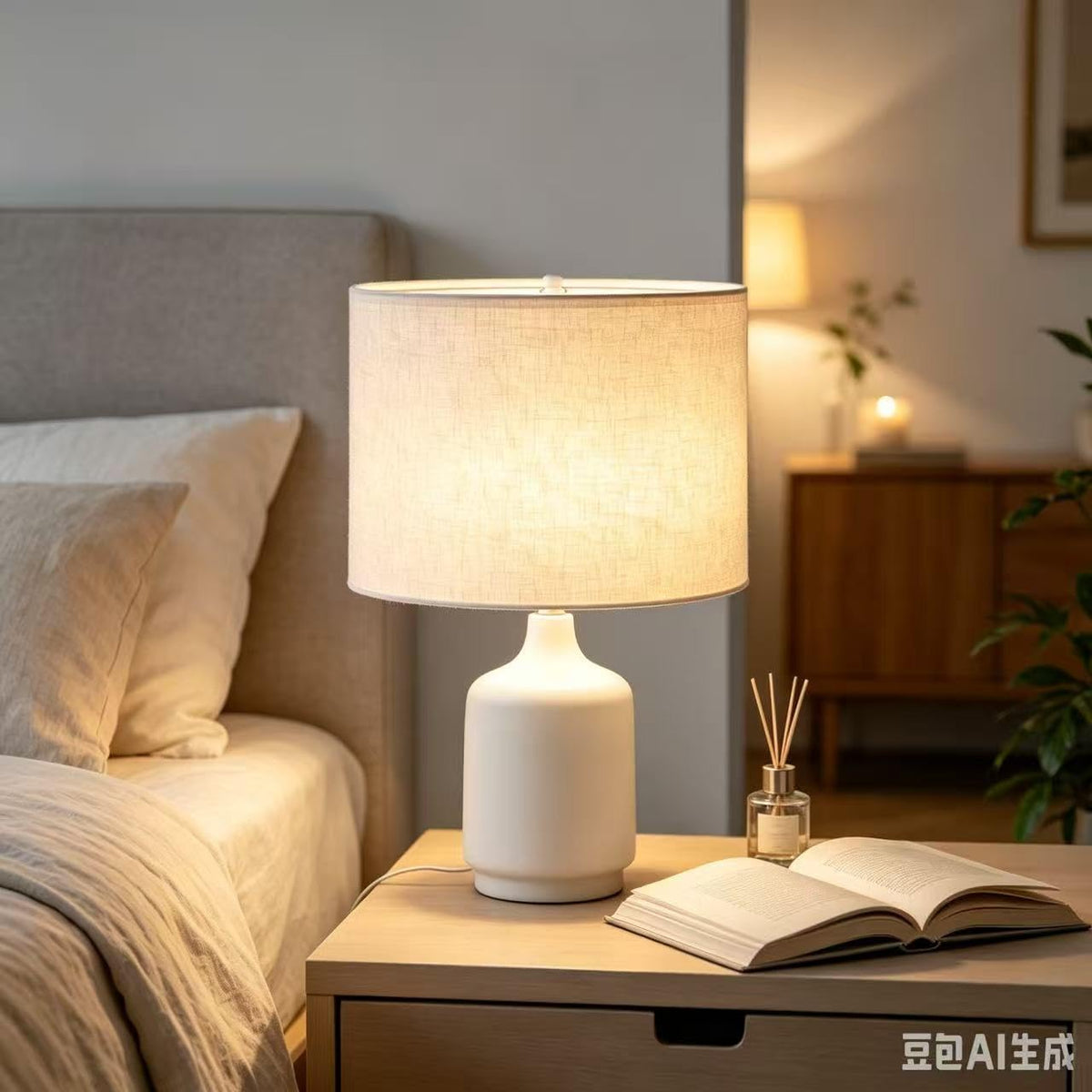 Beige Linen Lampshade Drum Lamp Shade 13``Top x 13``Bottom x 10``High (13*13*10 1 Pack / Beige)