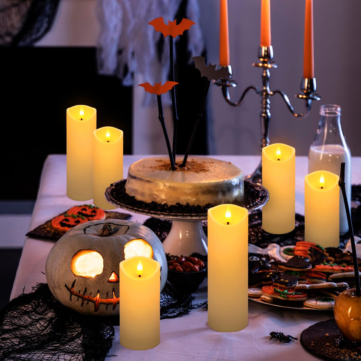 Christmas Decoration Flickering Flameless Candles - 24 Pack, Ivory-5