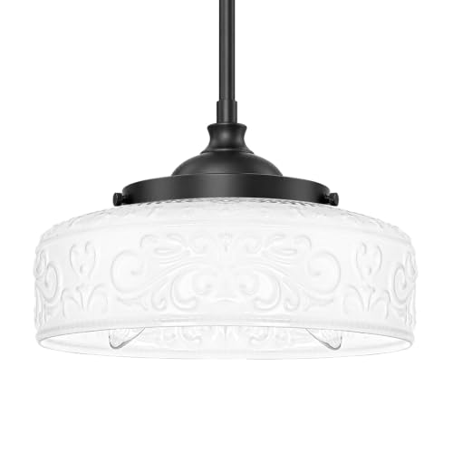 Vintag Pendant Light with Etched Crystal Glass