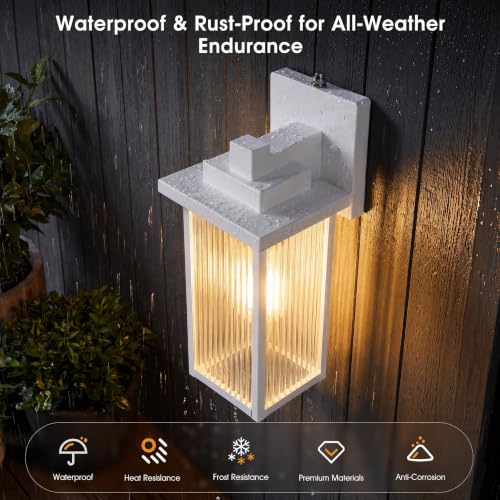 15 Inch Dusk to Dawn Outdoor Wall Light (White / 15''-1 Pack)