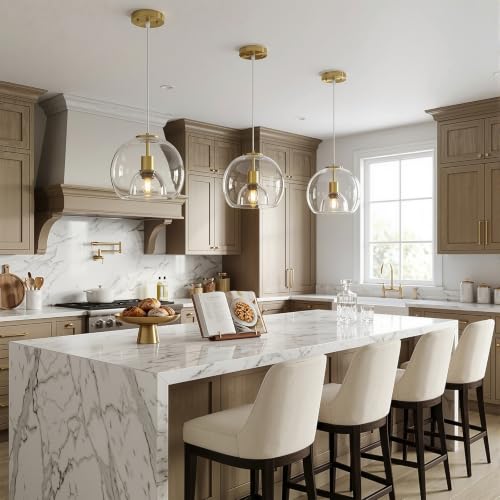 Clear Glass Pendant Light Kitchen Island (Clear(9.84 in) / 1-Pack)