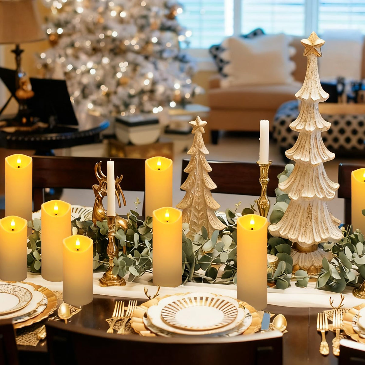 Christmas Decoration Flickering Flameless Candles - 24 Pack, Ivory-5