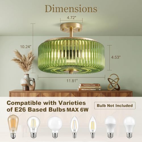 3 Light Gold Flush Mount Ceiling Light