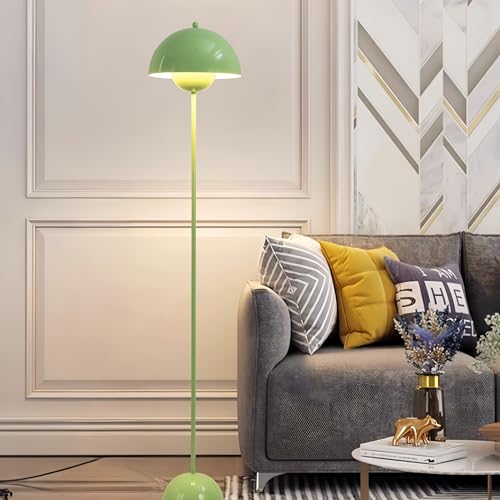 Mid Century Modern Metal Bud Floor Lamp for Home and Office (Pastel Green)