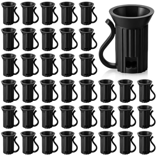 100 Pcs C7 E12 Replacement Sockets for Christmas Lights (Black)