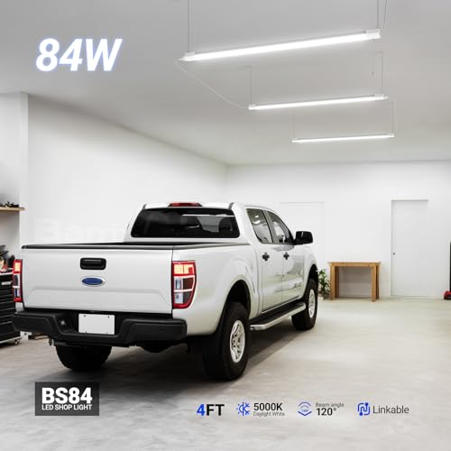 BS84 LED Shop Lights 4FT for Workshop (5000K / White-84W-6 Packs)