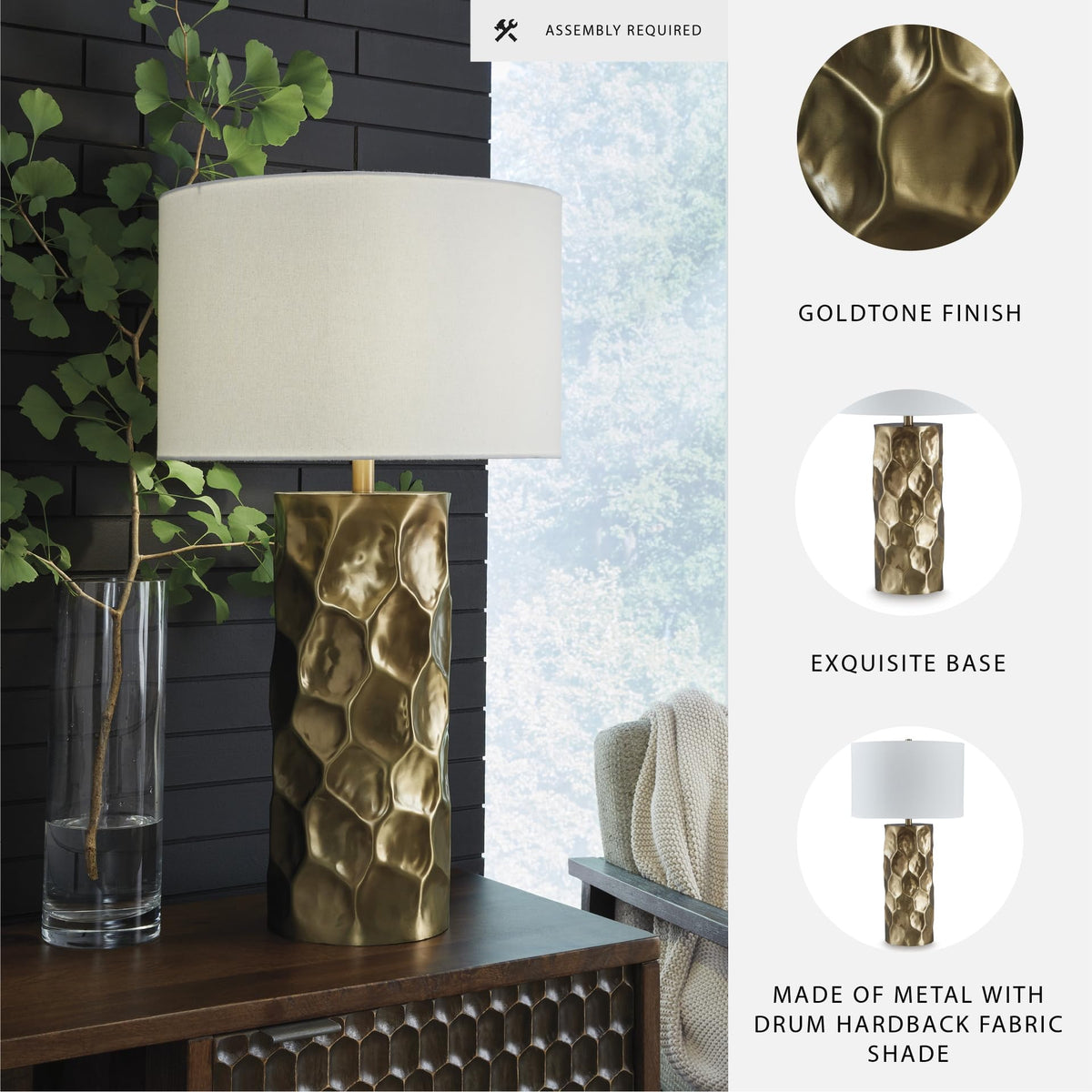 Marshawn Glam Metal Table Lamp with 3 (Gold Finish / Table Lamp)