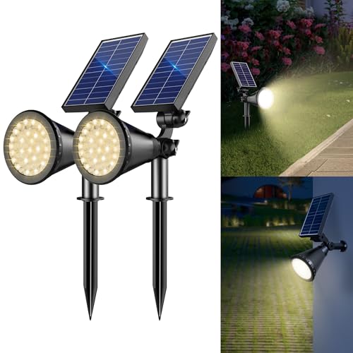 Solar Lights Outdoor Waterproof Spot Lights (Warm White / 2 Pack)
