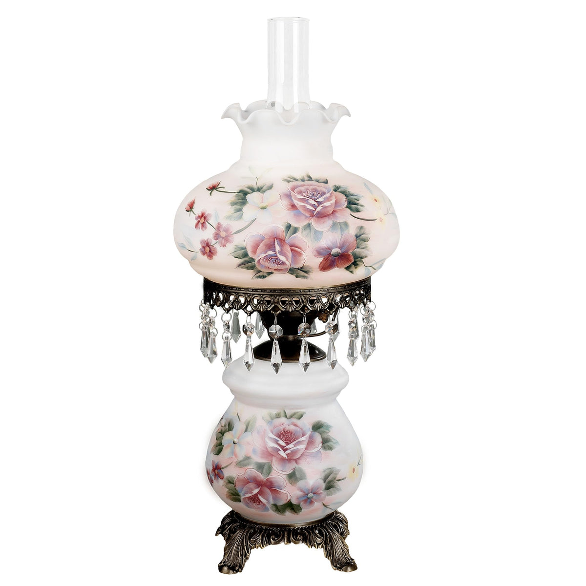 Beatrice Hurricane Rose Table Lamp (Beatrice Victorian Hurricane Lamp)