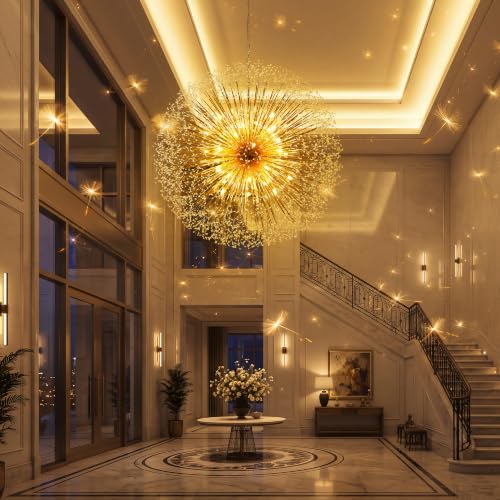 63" Gold Dandelion Crystal Chandelier (Gold-7(63''))