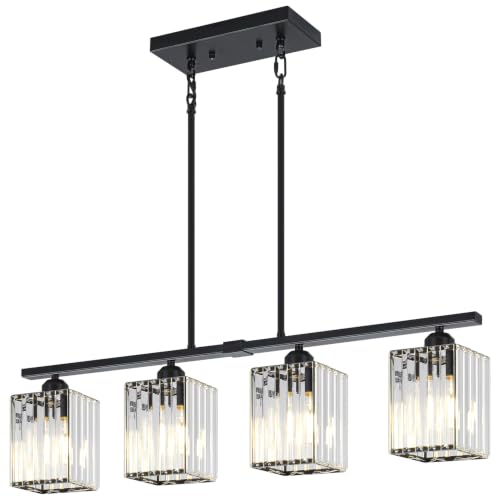 4 Light Modern Crystal Kitchen Island Lighting