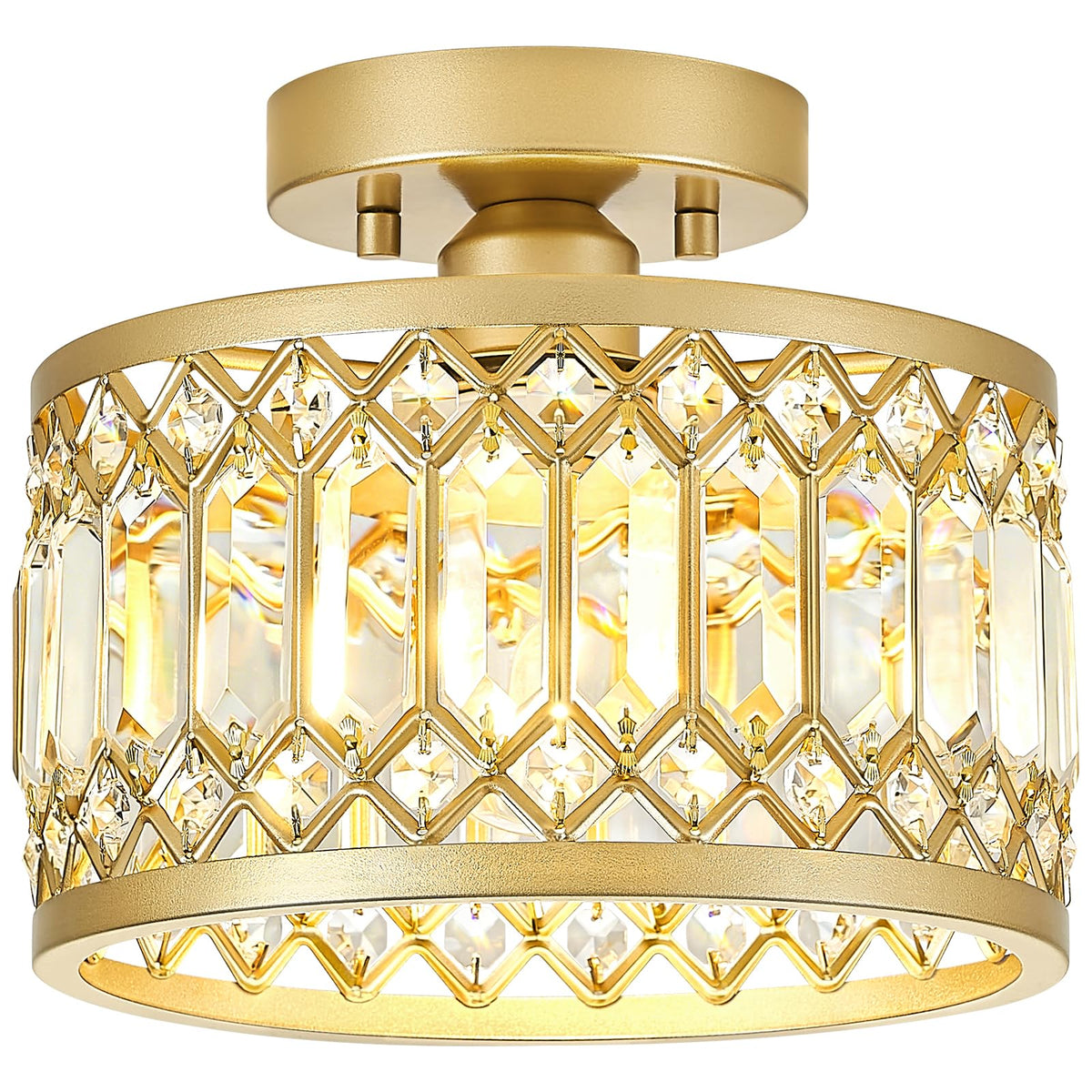 Crystal Gold Ceiling Light (Gold / 9 Inch)