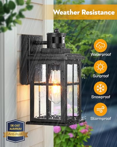 Motion Sensor Outdoor Lights (Motion Sensor 2 Pack / Black)