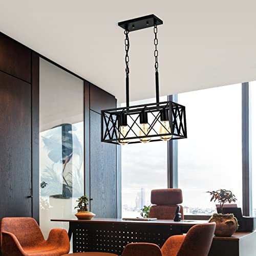 Farmhouse Pendant Light with Metal Cage