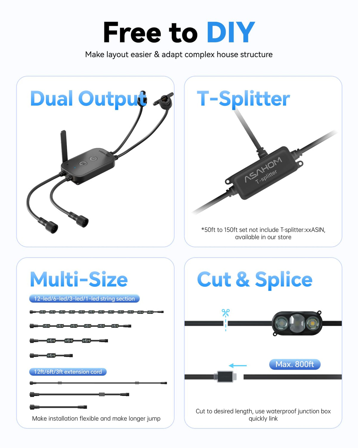 Permanent Outdoor Lights CrestPillar (Black / 150FT)