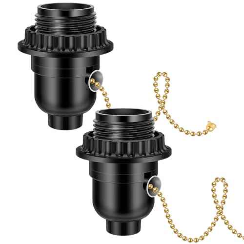 UL Listed E26 Light Socket (Black / Pull Chain Switch)