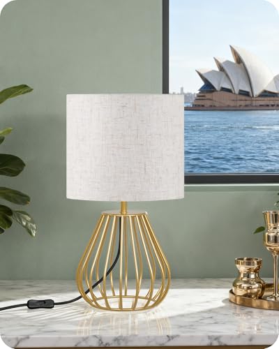 Gold Table Lamp (Beige + Gold)
