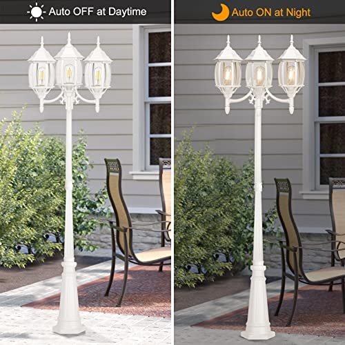 Dusk to Dawn Sensor Outdoor Lamp Post Light 3 (White (with sensor))