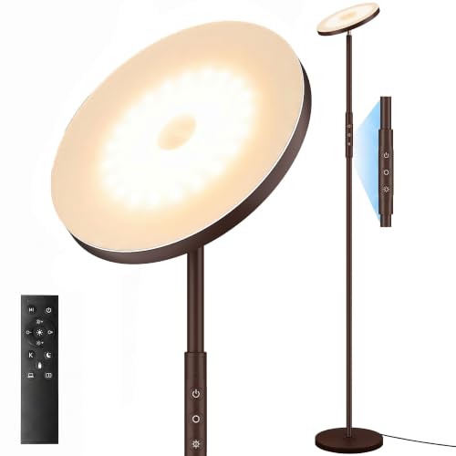 Floor Lamp Upgraded 40W 4000LM Super Bright Torchiere LED Floor Lamps for Living Room (40W Brown)