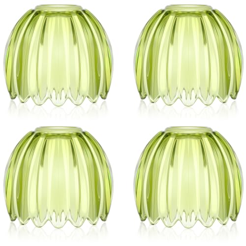 4 Pcs Glass Tulip Lamp Shade (Green)