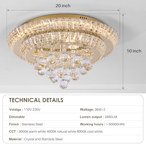Elegant LED Crystal Raindrop Ceiling Light