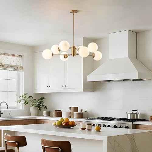 Lighting Sputnik Chandelier Light Globe Shade Frosted Glass Ceiling Pendant Light Modern Brass Kitchen Bedroom Flush Mounted Fixture