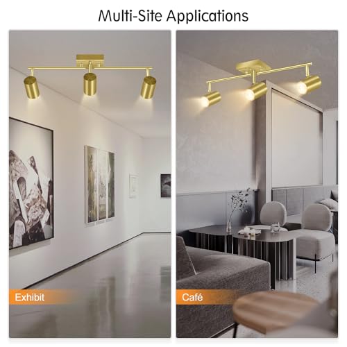 3 Light Track Lighting Fixtures Ceiling (3 light-gold)