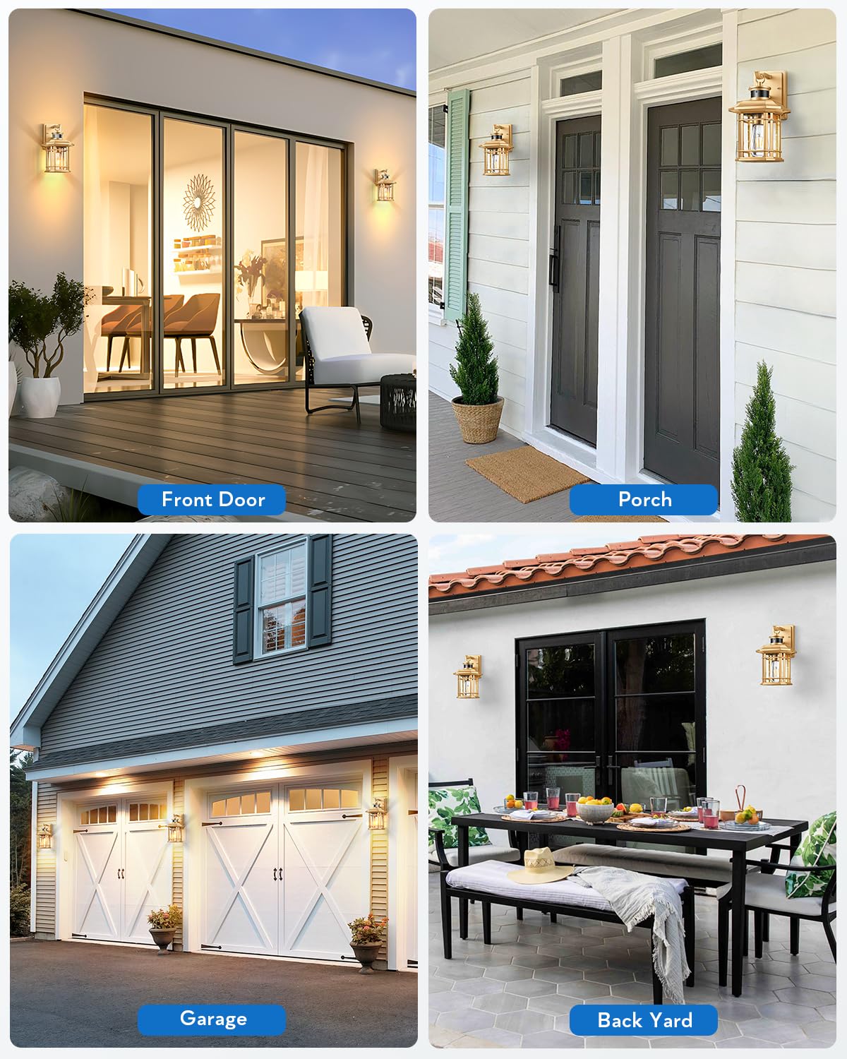 Motion Sensor Porch Light (Gold / 12.4 in Motion Sensor 1 Pack)