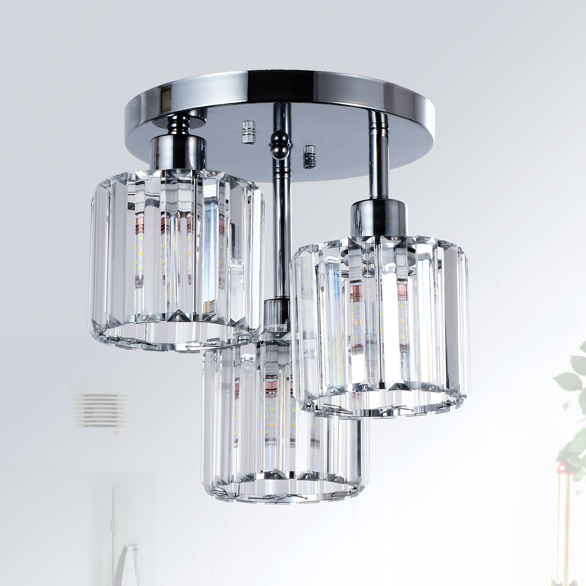 Semi Flush Mount Ceiling Light (Chrome)