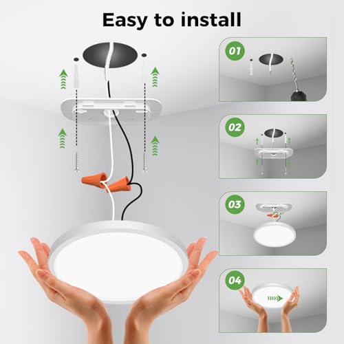 12Pack LED Flush Mount Ceiling Lights (White / 6.5in-12Pack)