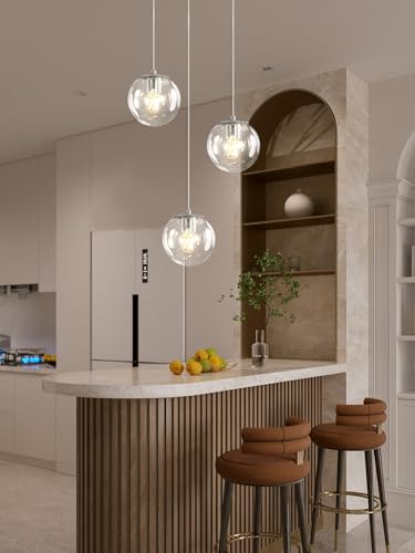 3 Light Chrome Pendant Lighting Modern Mini Chandeliers (Silver-Clear / Globe 3-Light)